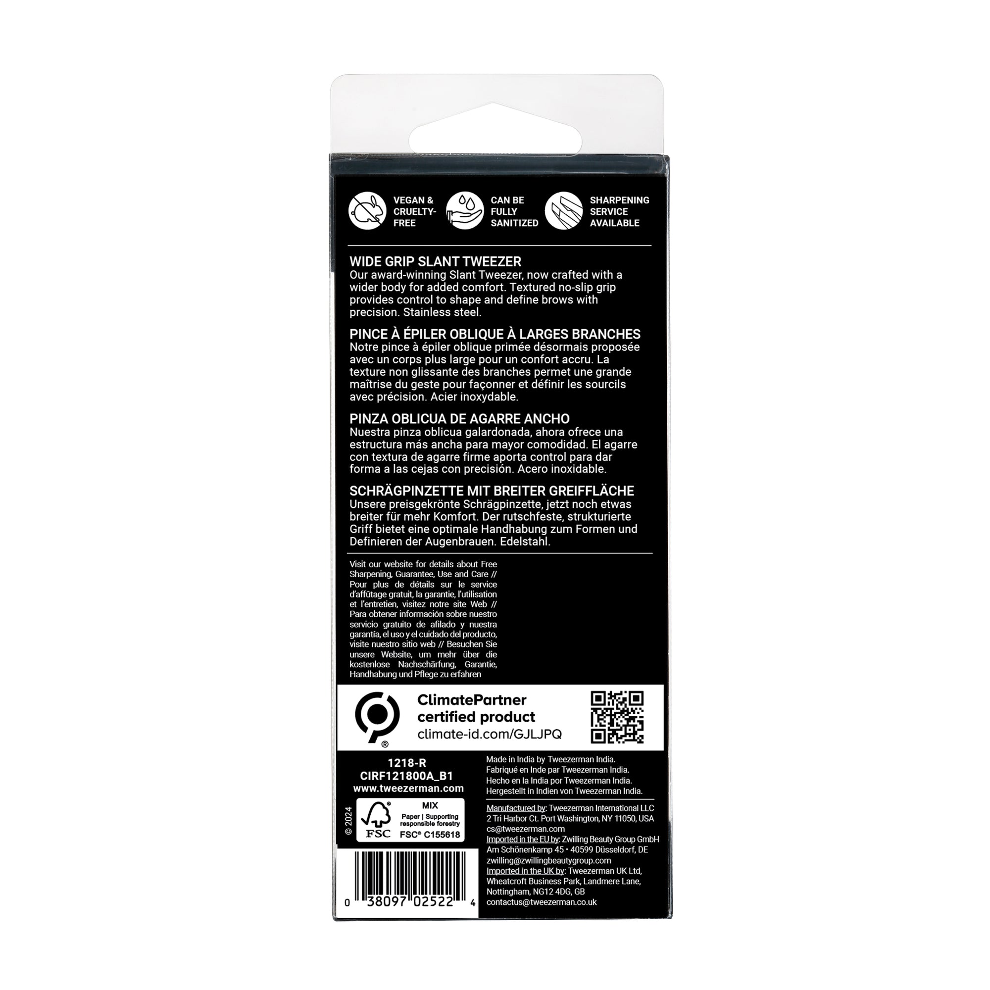 1218-R | Wide Grip Slant Tweeze