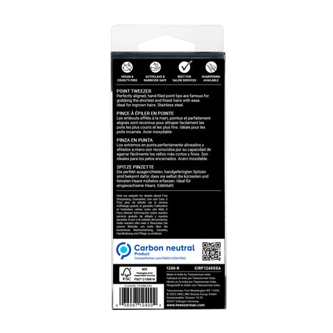 1240-R | Point Tweezer Classic Stainless Steel