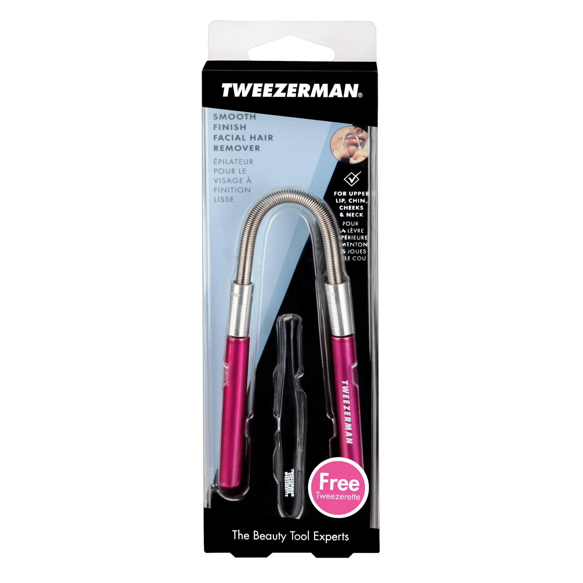 5090-R | Smooth Finish Facial Hair Remover Pink  (Comes With Free Tweezerette)