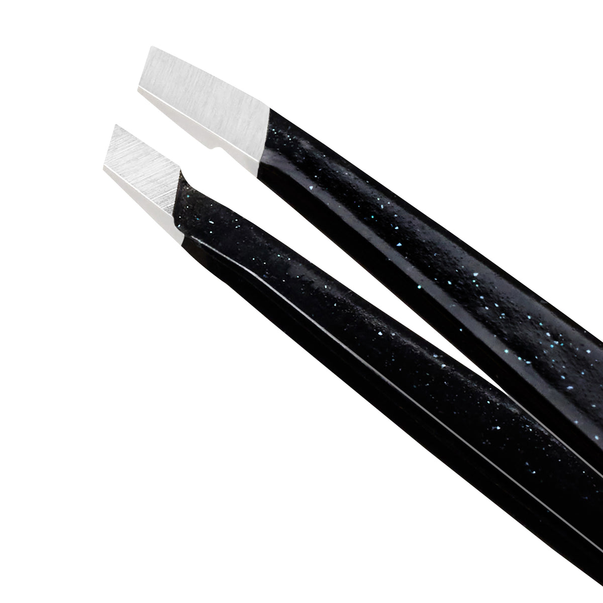 Zoomed-in shot of Dusted Onyx Mini Slant Tweezer