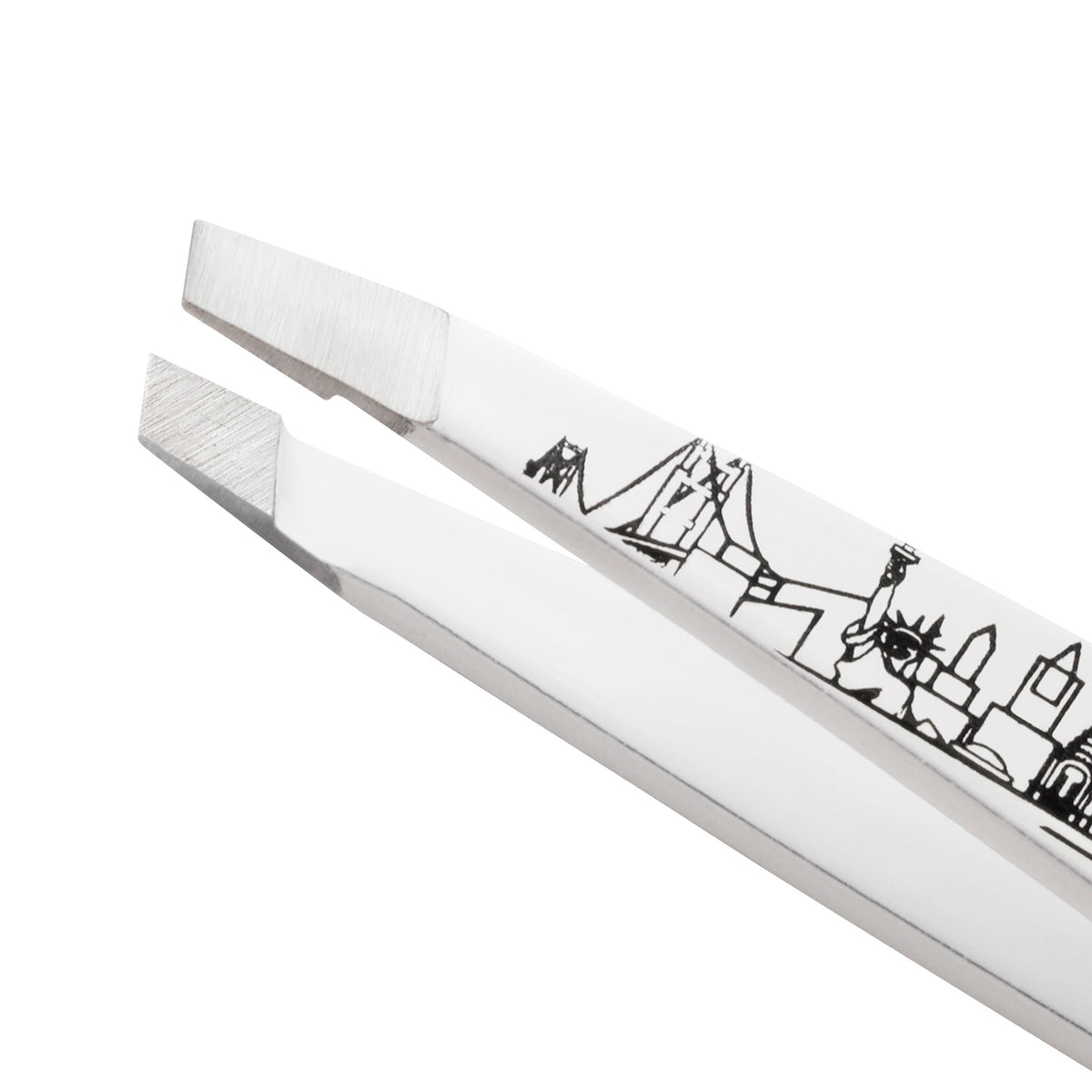 Stainless Steel Tips on NYC Mini Slant Tweezer