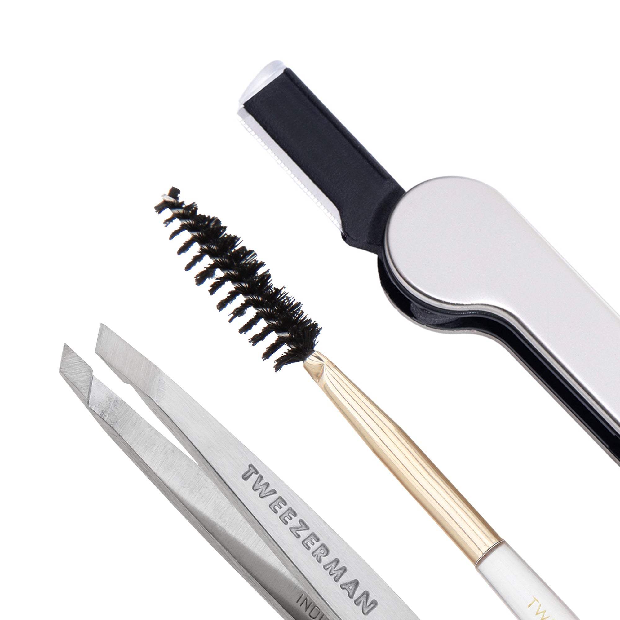 Slant Tweezer, Adjustable Facial Razor, Spoolie