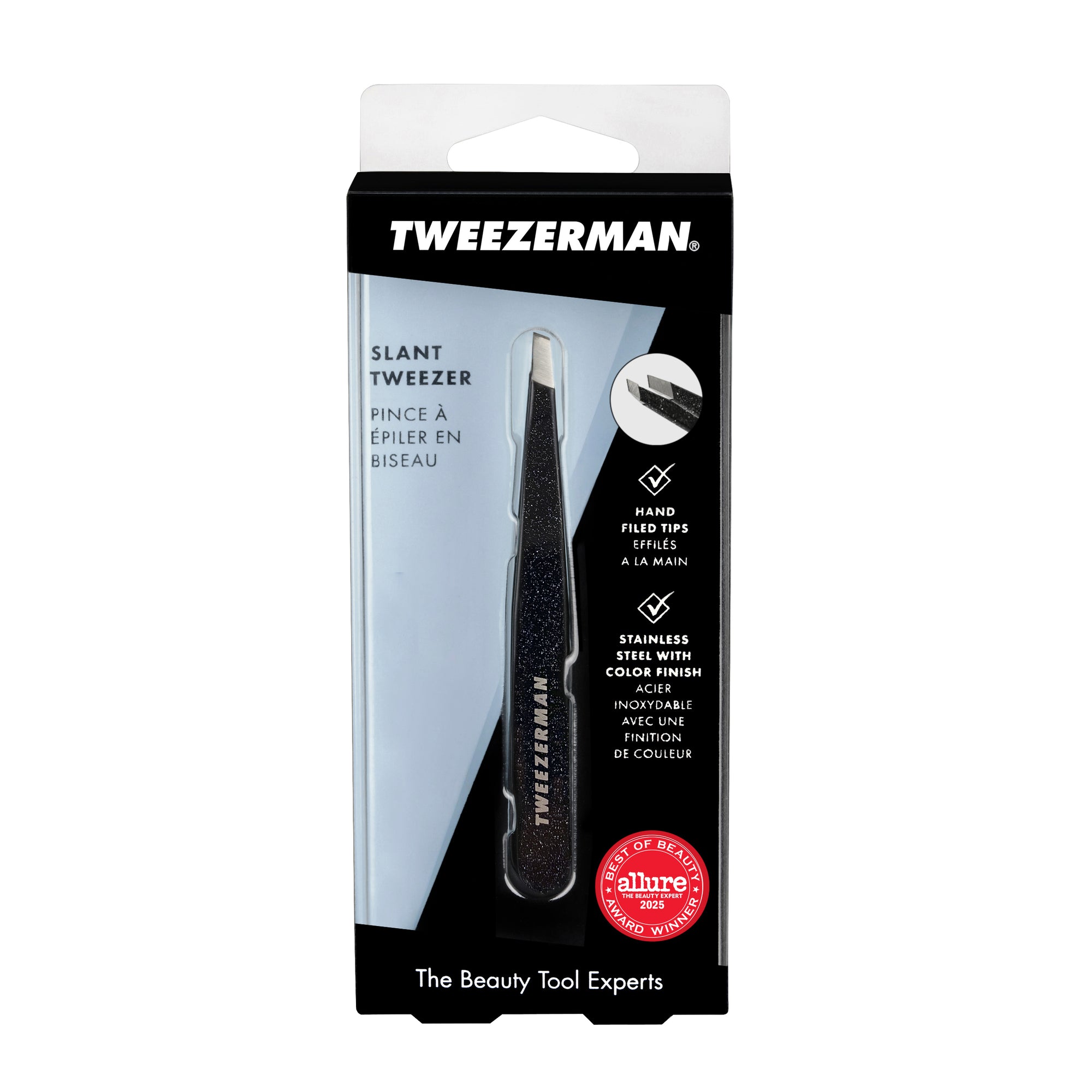 1256-BDR | Dusted Onyx Slant Tweezer